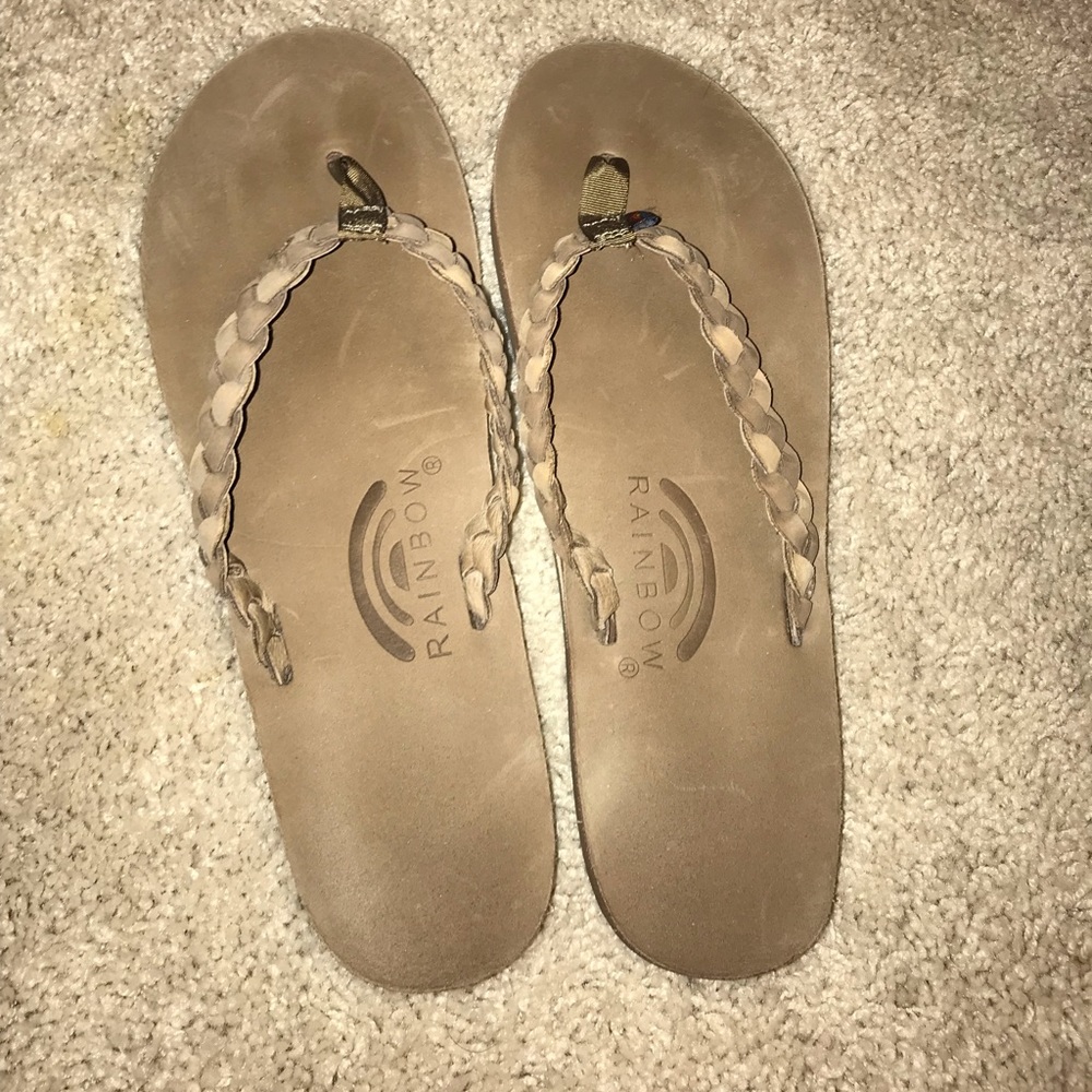 Rainbow flip flops